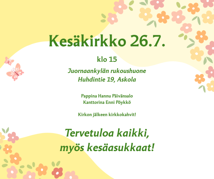 Mainoskuva, jossa on samat tekstit ja tiedot kuin tapahtumakuvauksessa. 